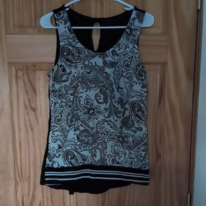 Maurices Black and Cream Paisley Blouse